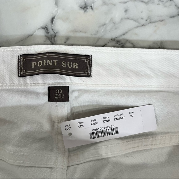 POINT SUR J. Crew High Rise Slim Boy Distressed White Jeans Plus Size 37 US 22 - Picture 12 of 16